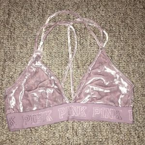 Pink velvet bra